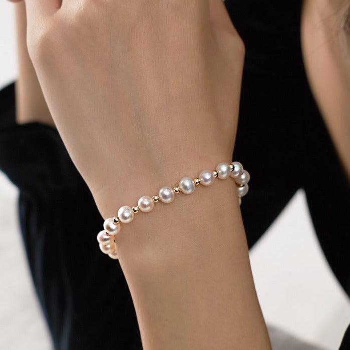 Exquisite Handmade Freshwater Pearl Beaded Bracelet - A Touch of Elegance for Every Occasion