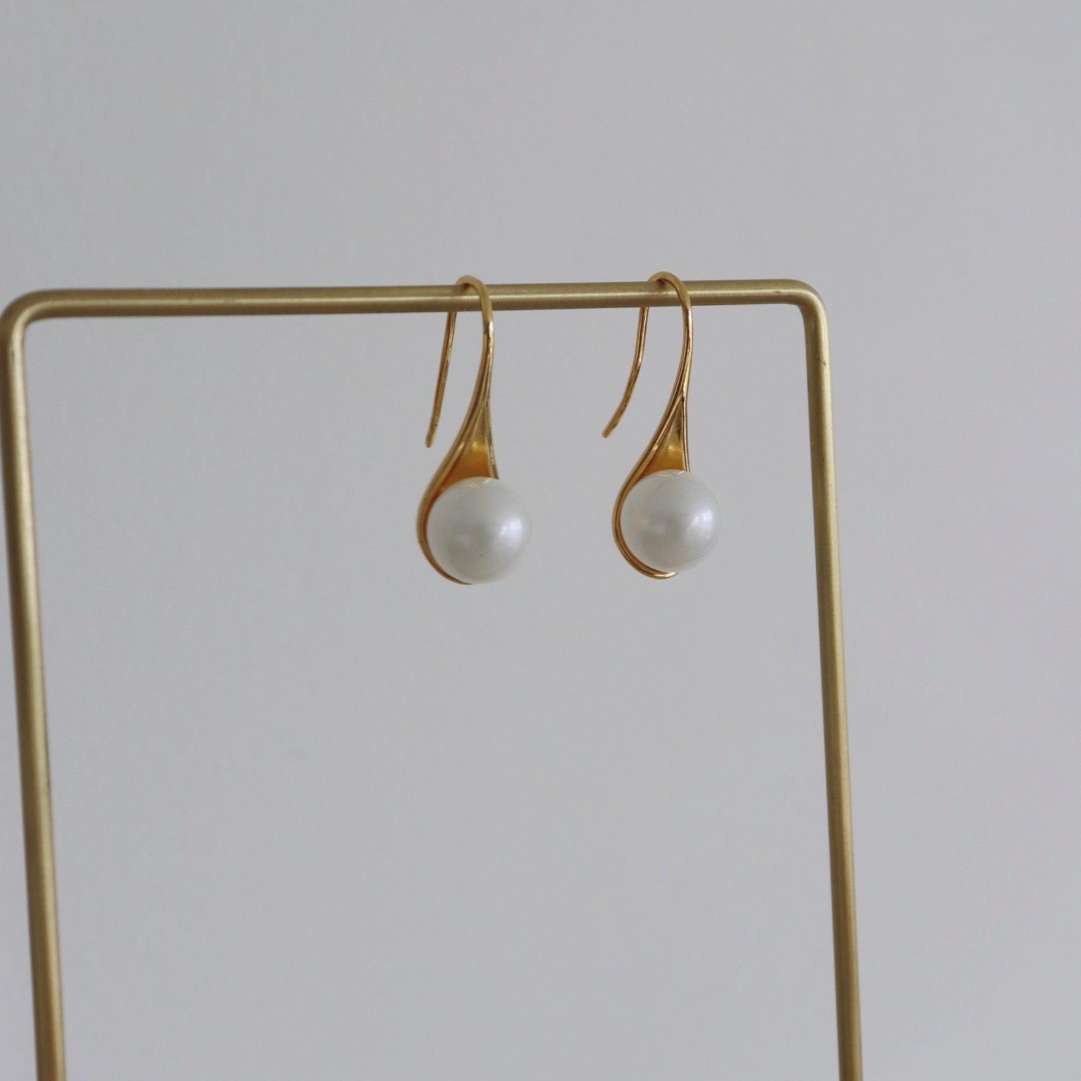 Stylish and Water-Resistant Gold Plated pearl earrings- Perfect timeless necessary for every occasion