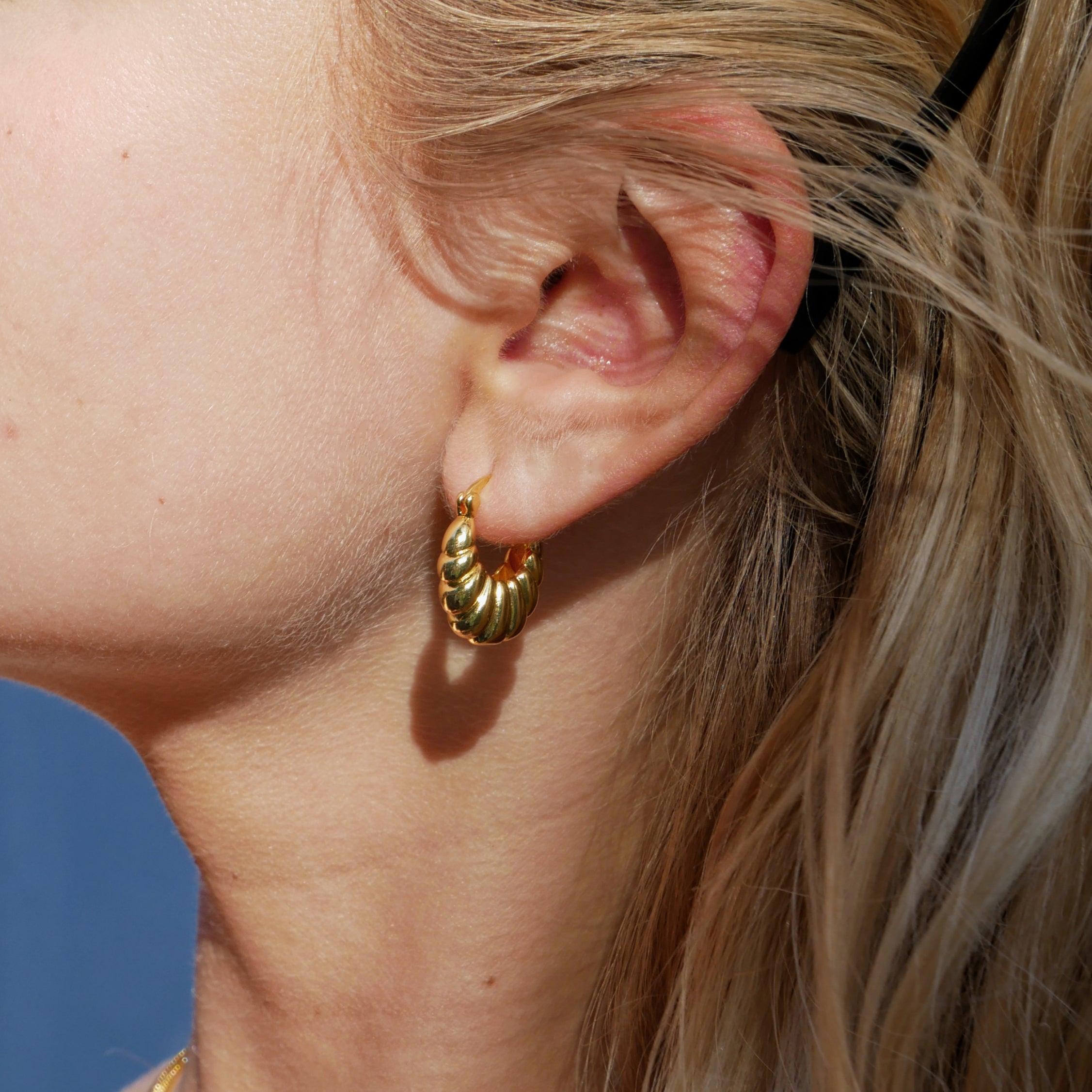 Gold Plated Statement Hoops Earrings - Elevate Your Look with Timeless Elegance