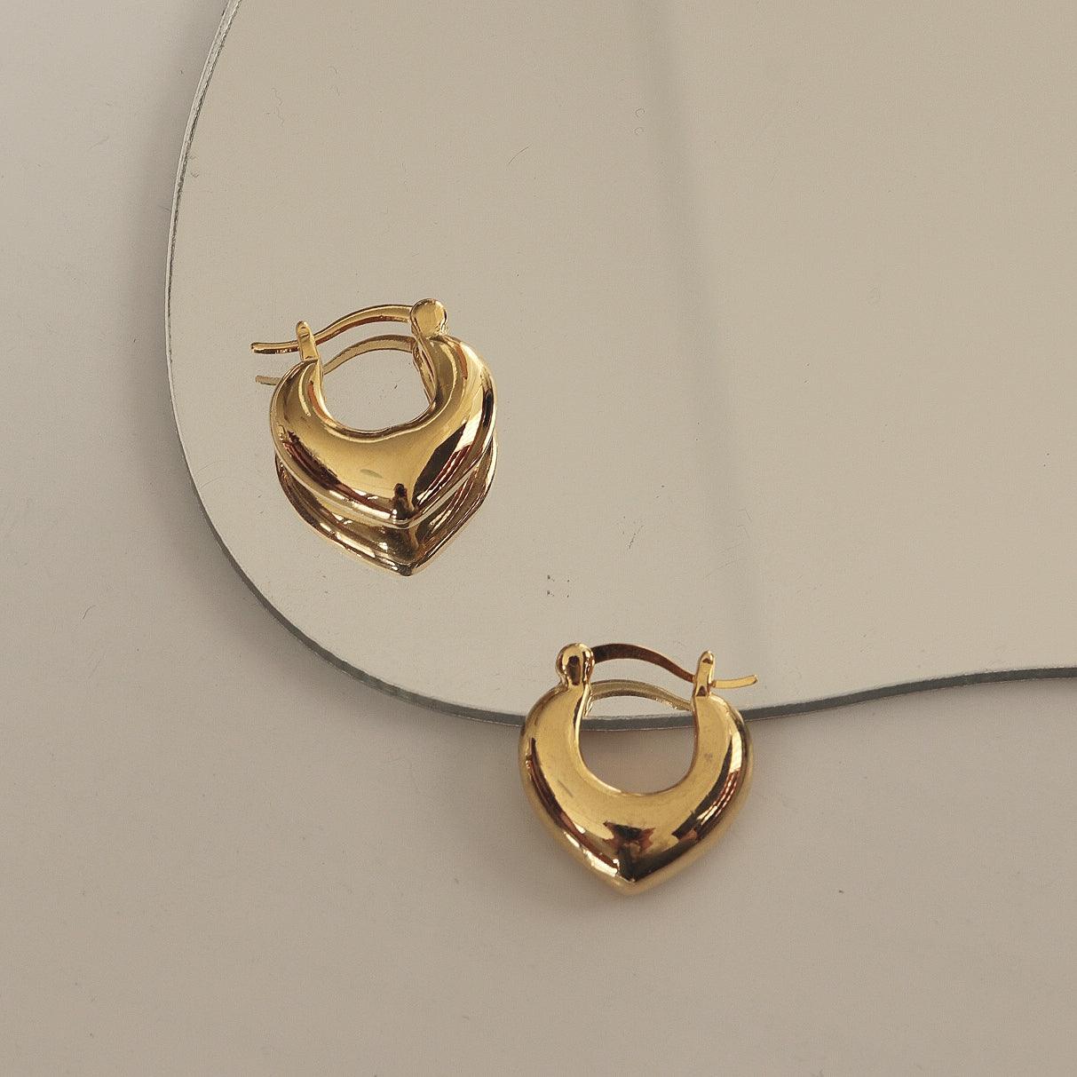 Gold Plated Statement Hoops Earrings - Elevate Your Look with Timeless Elegance