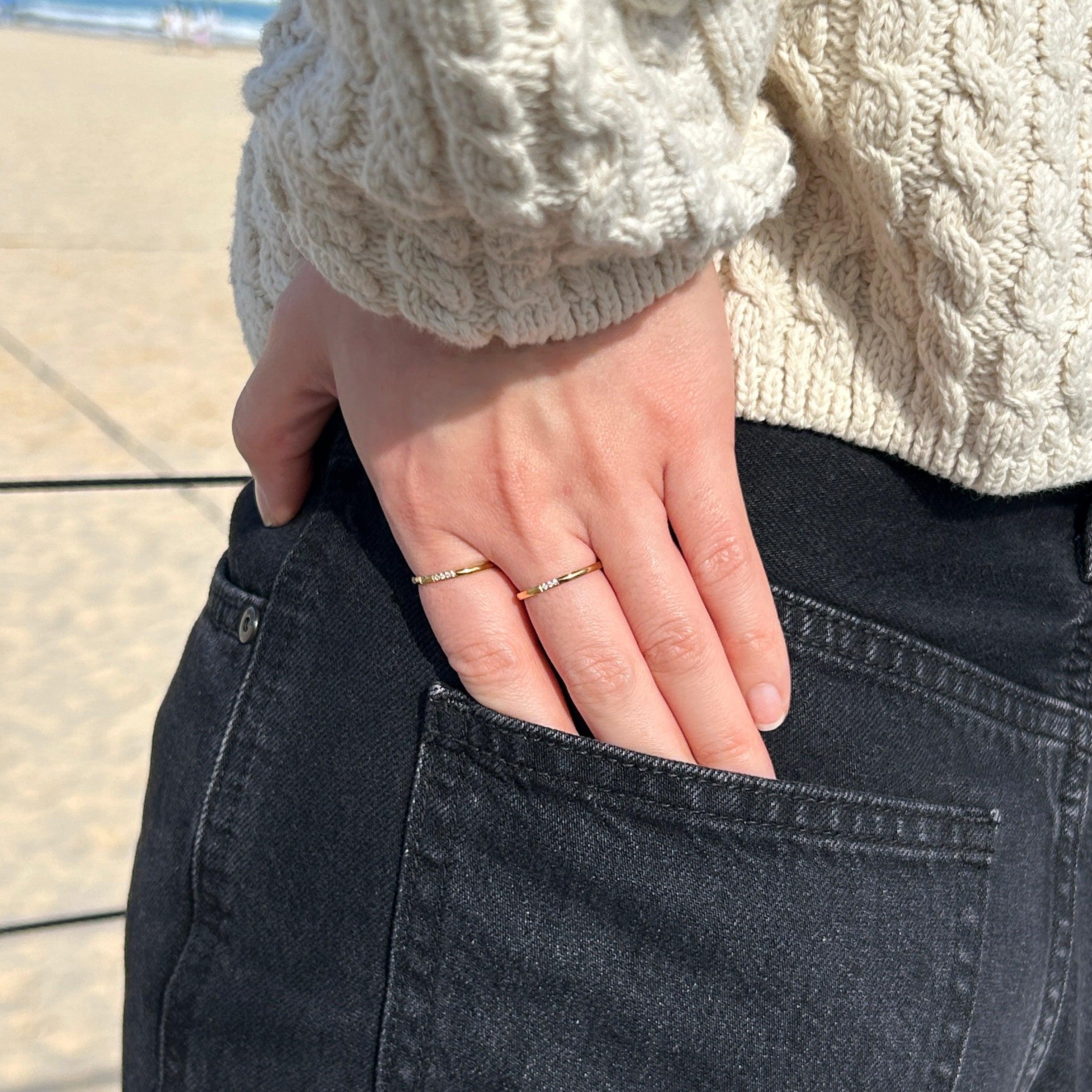 Everyday Elegance: Gold Plated Minimalist Style Ring - Elevate Your Look with Timeless Simplicity