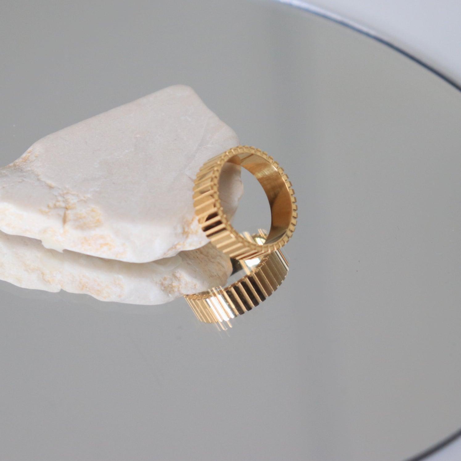 Stylish and Water-Resistant Gold Plated Ring - Perfect timeless necessary for every occasion