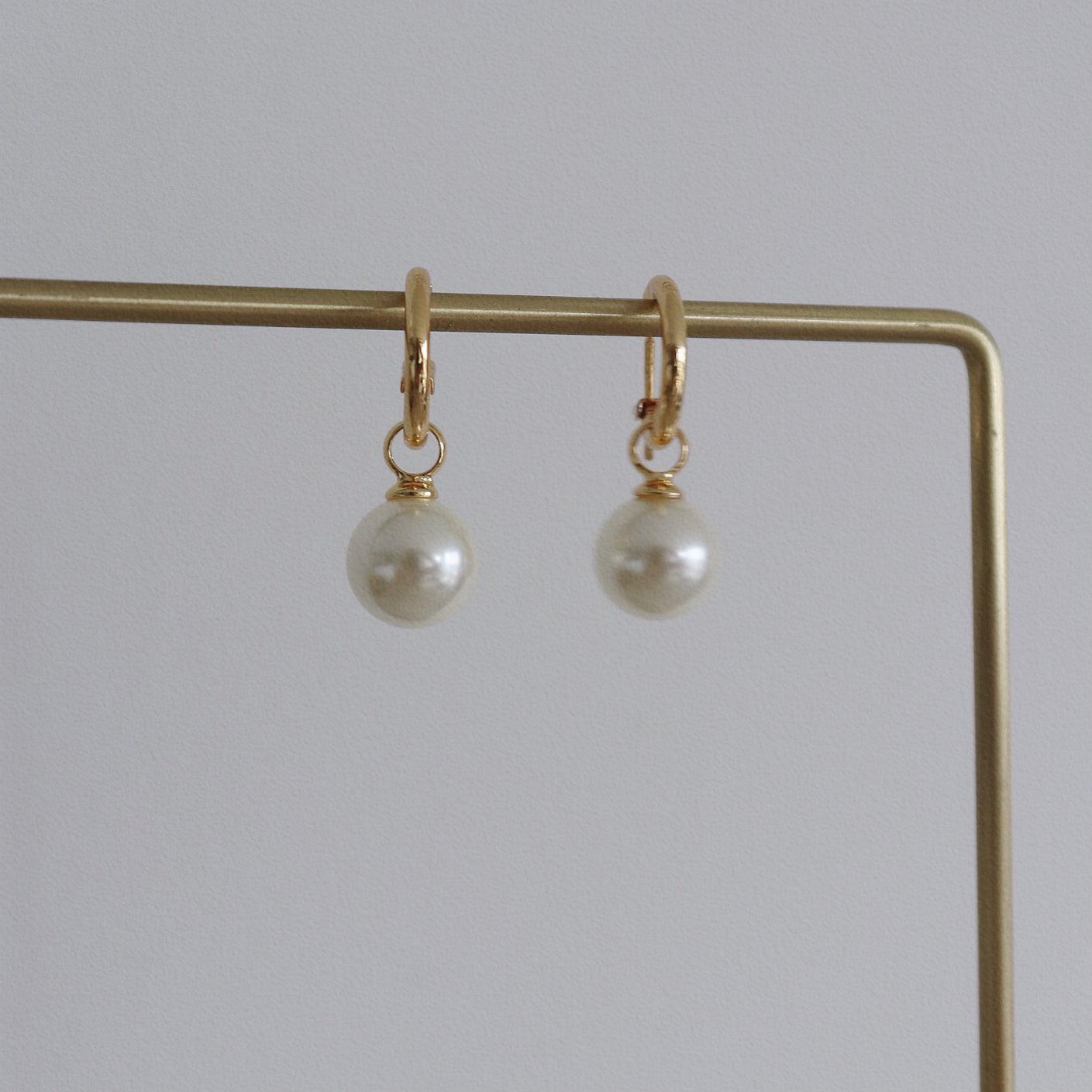 Stylish and Water-Resistant Gold Plated pearl earrings- Perfect timeless necessary for every occasion