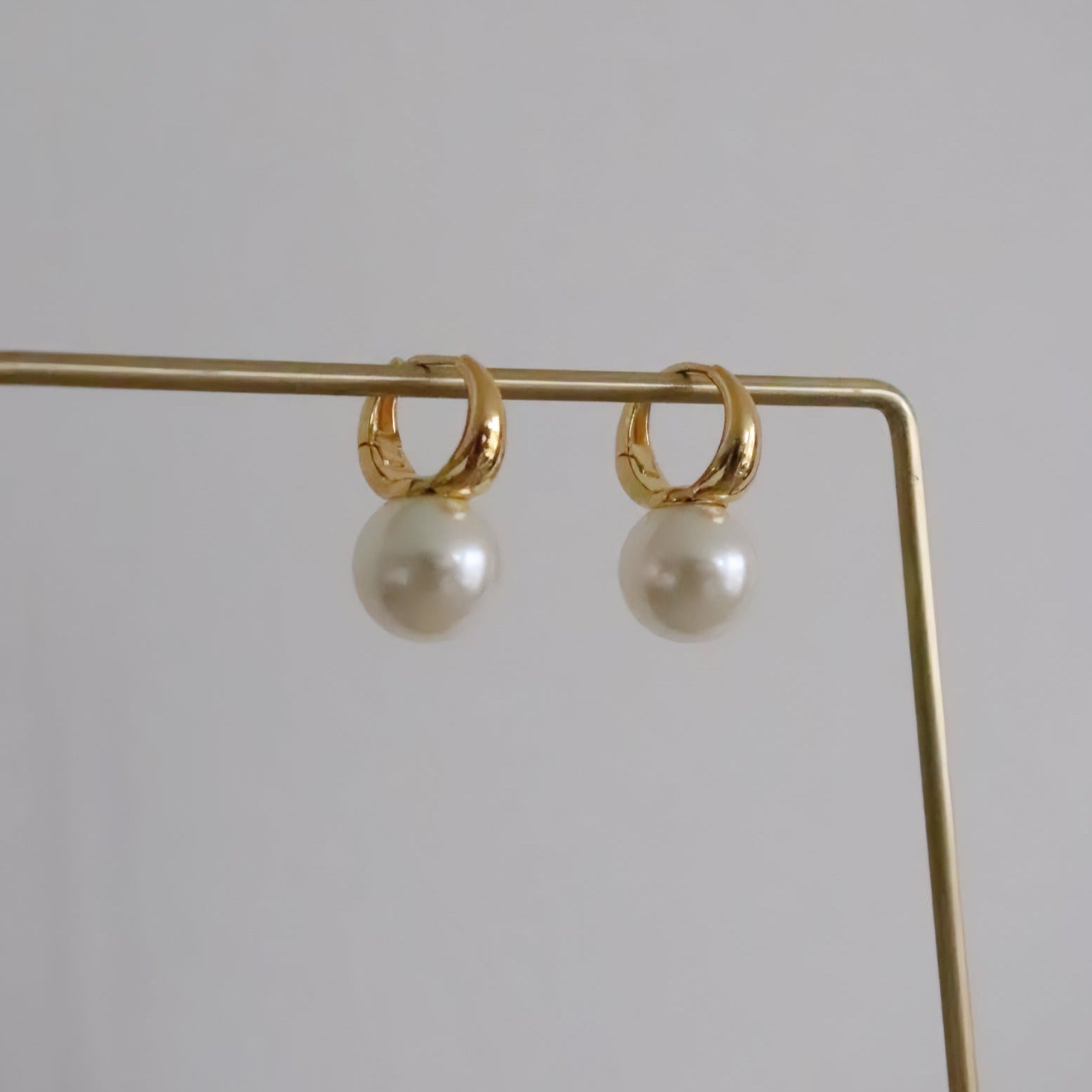 Thea hoops, Gold Plated Everyday Statement earrings with pearls