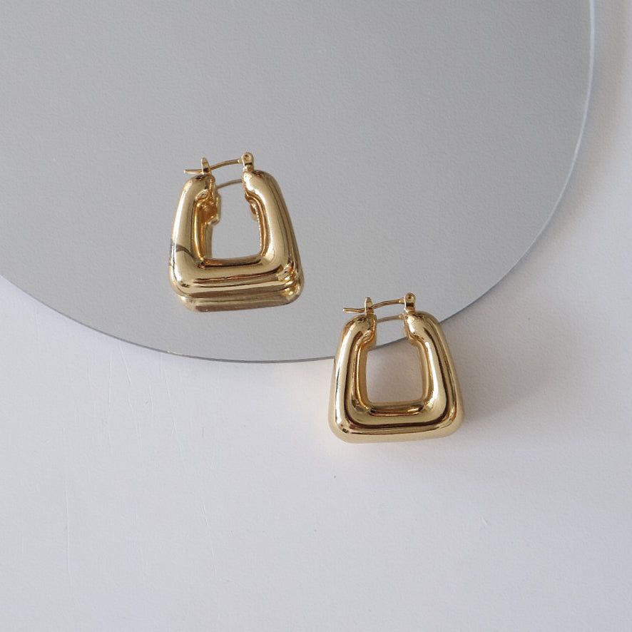 Valor hoops| classic statement gold plated hypoallergenic earrings
