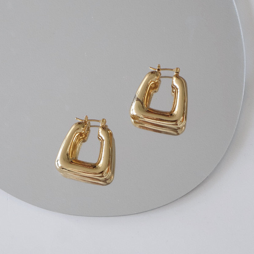 Valor hoops| classic statement gold plated hypoallergenic earrings