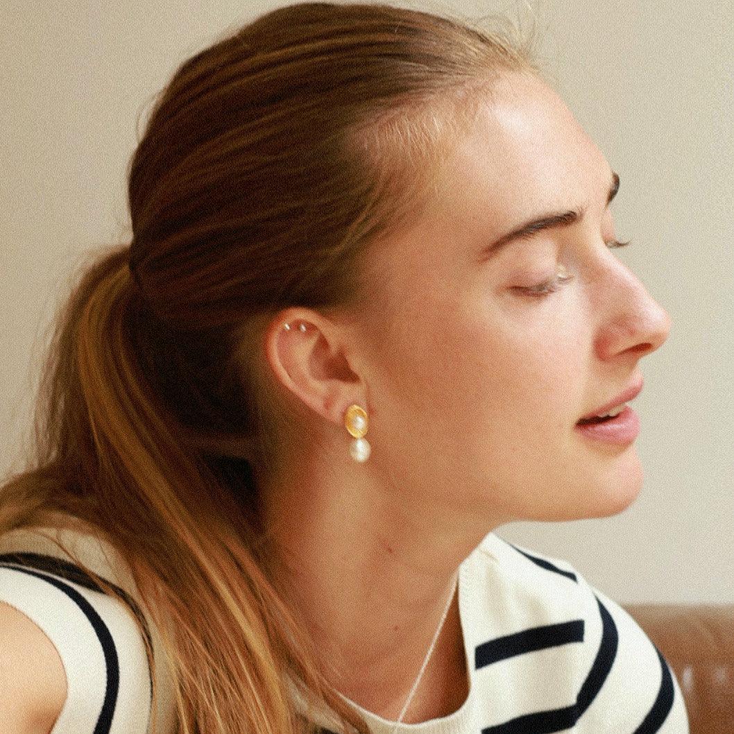 Exquisite Handmade Freshwater Pearl earrings- A Touch of Elegance for Every Occasion.