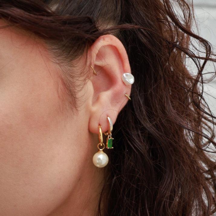 Stylish and Water-Resistant Gold Plated pearl earrings- Perfect timeless necessary for every occasion