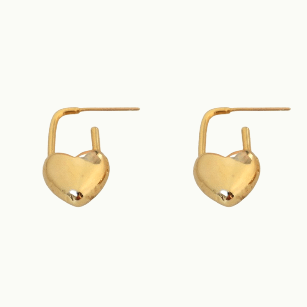 Stylish and Water-Resistant Gold Plated heart earrings- Perfect timeless necessary for every occasion