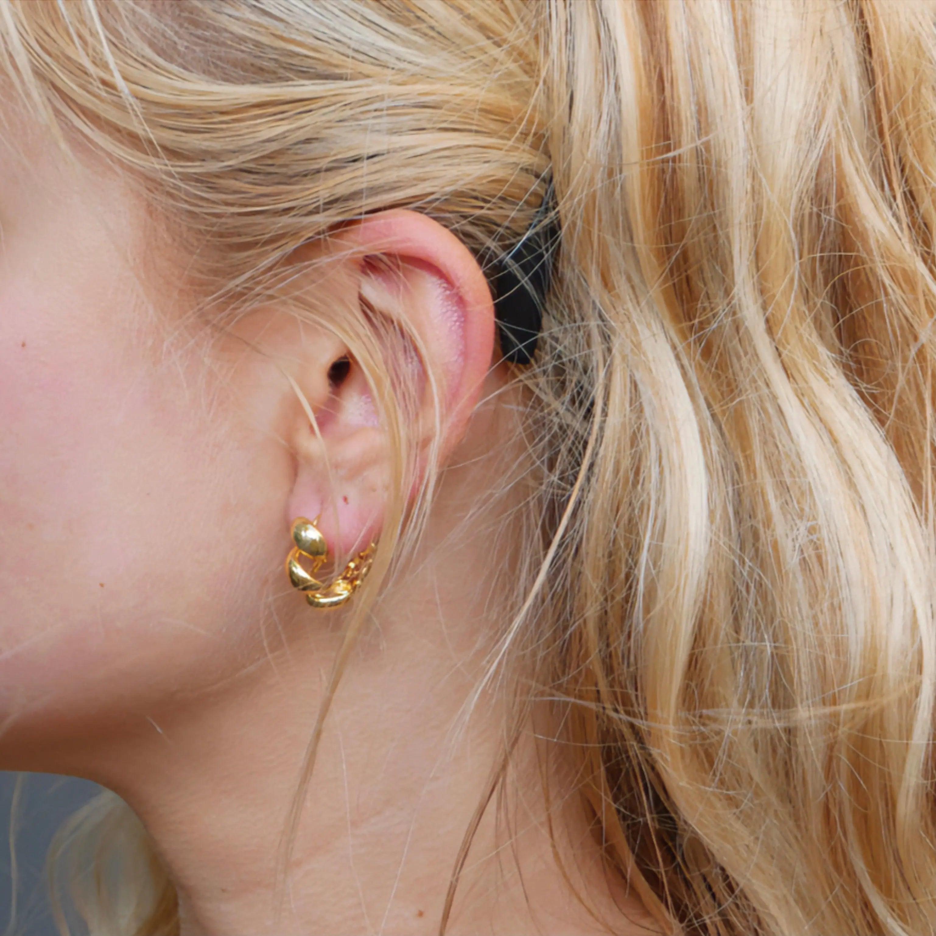 Gold Plated Statement Hoops Earrings - Elevate Your Look with Timeless Elegance