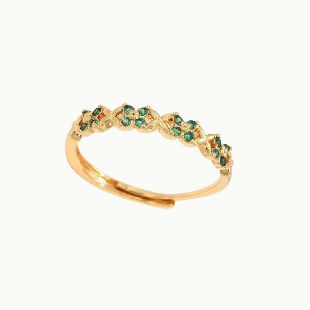 Everyday Glamour: Gold Plated Emerald Green Zircon Statement ring