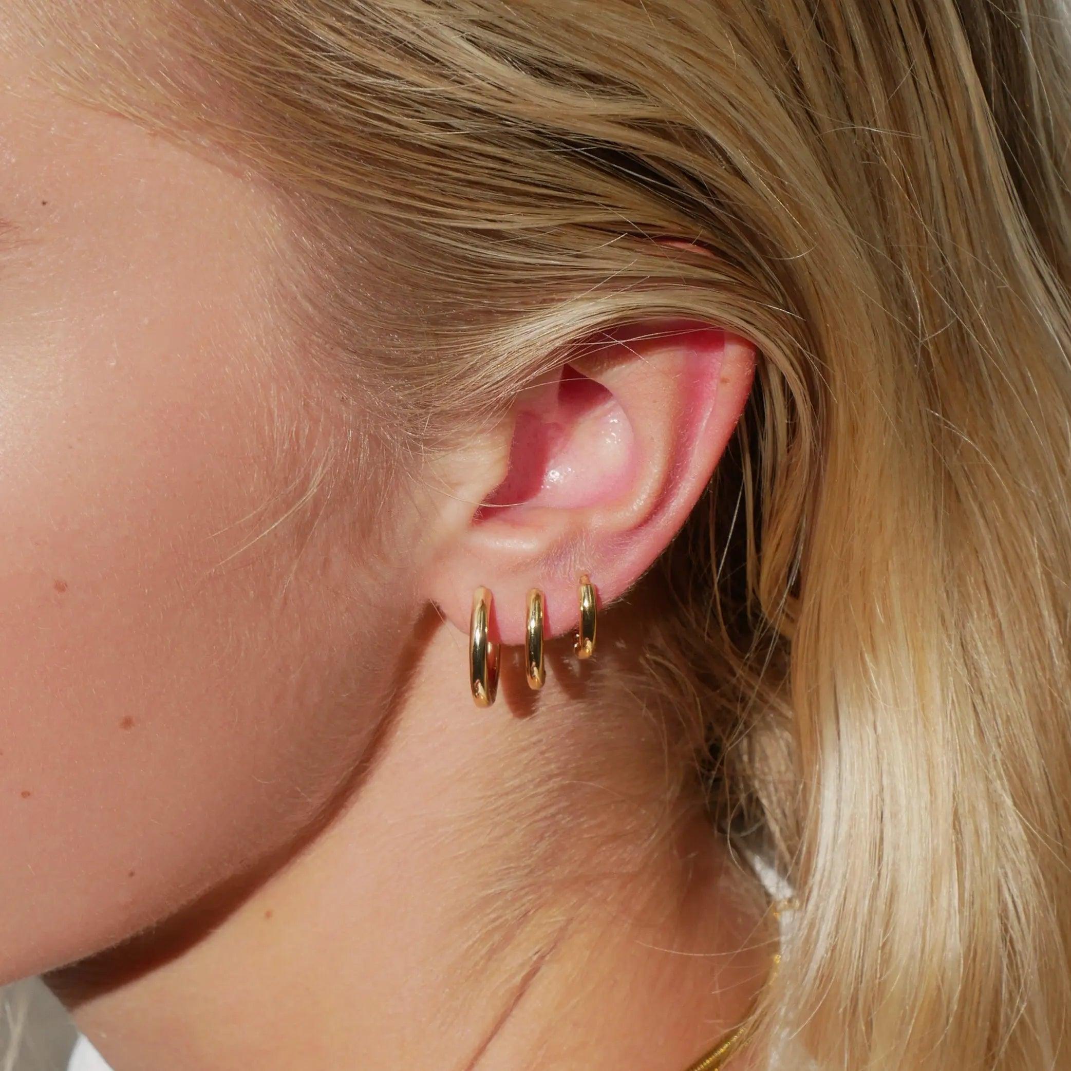 Gold Plated Statement Hoops Earrings - Elevate Your Look with Timeless Elegance