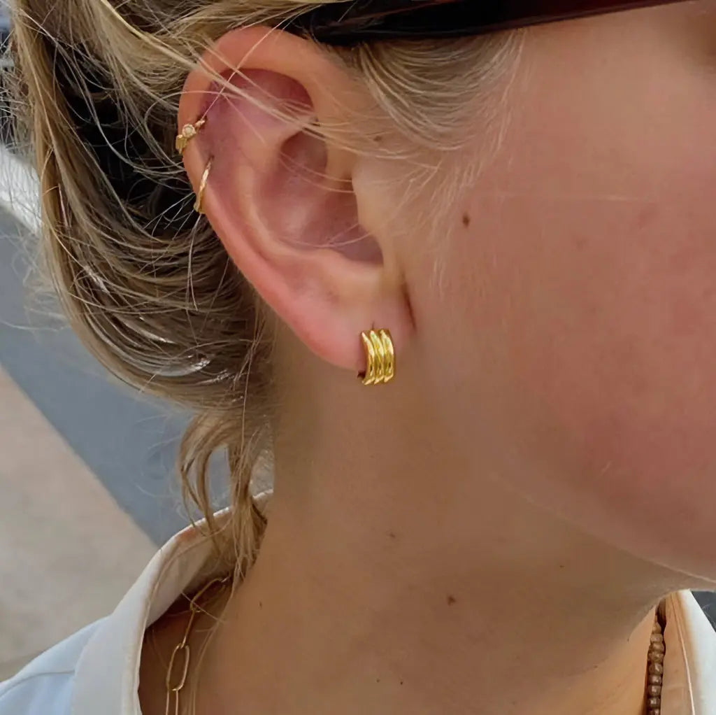 rStylish and Water-Resistant Gold Plated earrings- Perfect timeless necessary for every occasion
